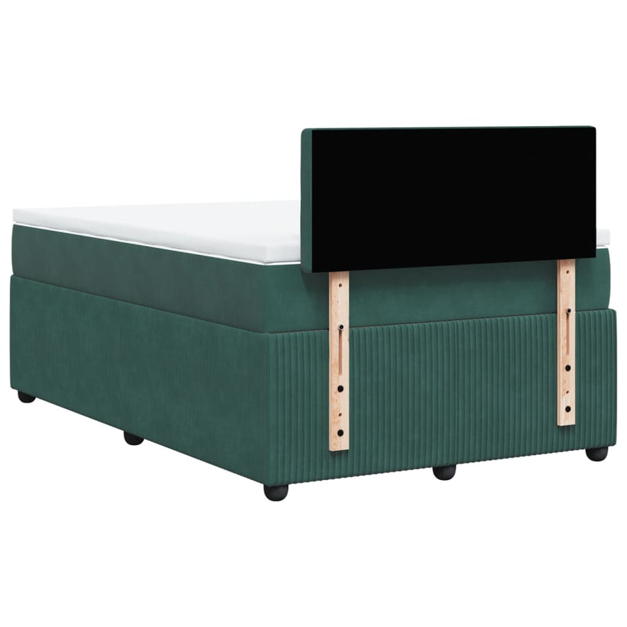 Boxspring met matras fluweel donkergroen 120x200 cm