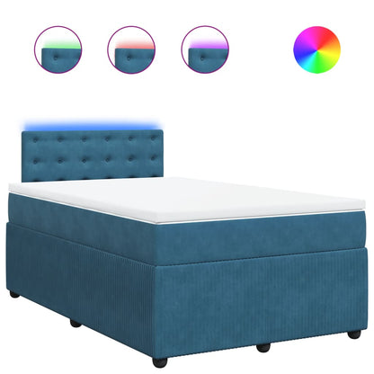 Boxspring met matras fluweel blauw 120x200 cm