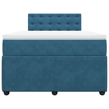 Boxspring met matras fluweel blauw 120x200 cm