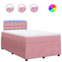 Boxspring met matras fluweel roze 120x200 cm