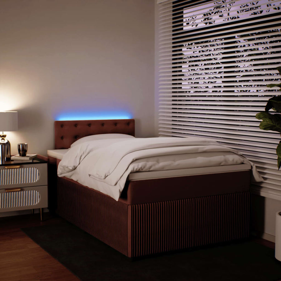 Boxspring met matras fluweel roze 120x200 cm
