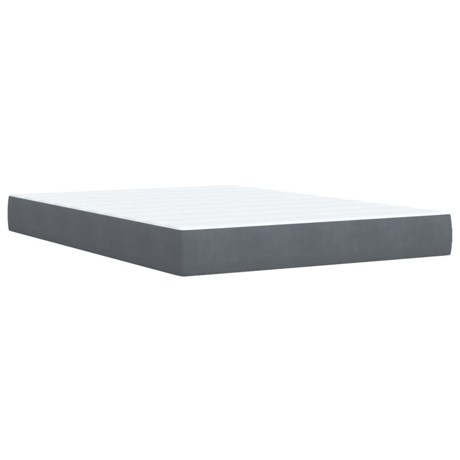Boxspring met matras fluweel donkergrijs 140x190 cm