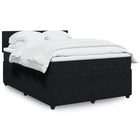 Boxspring met matras 140x190 cm zwart fluweel