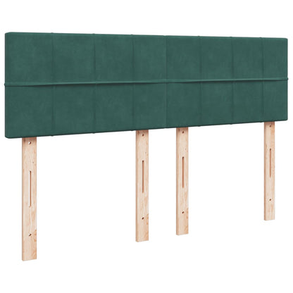 Boxspring met matras fluweel donkergroen 140x190 cm