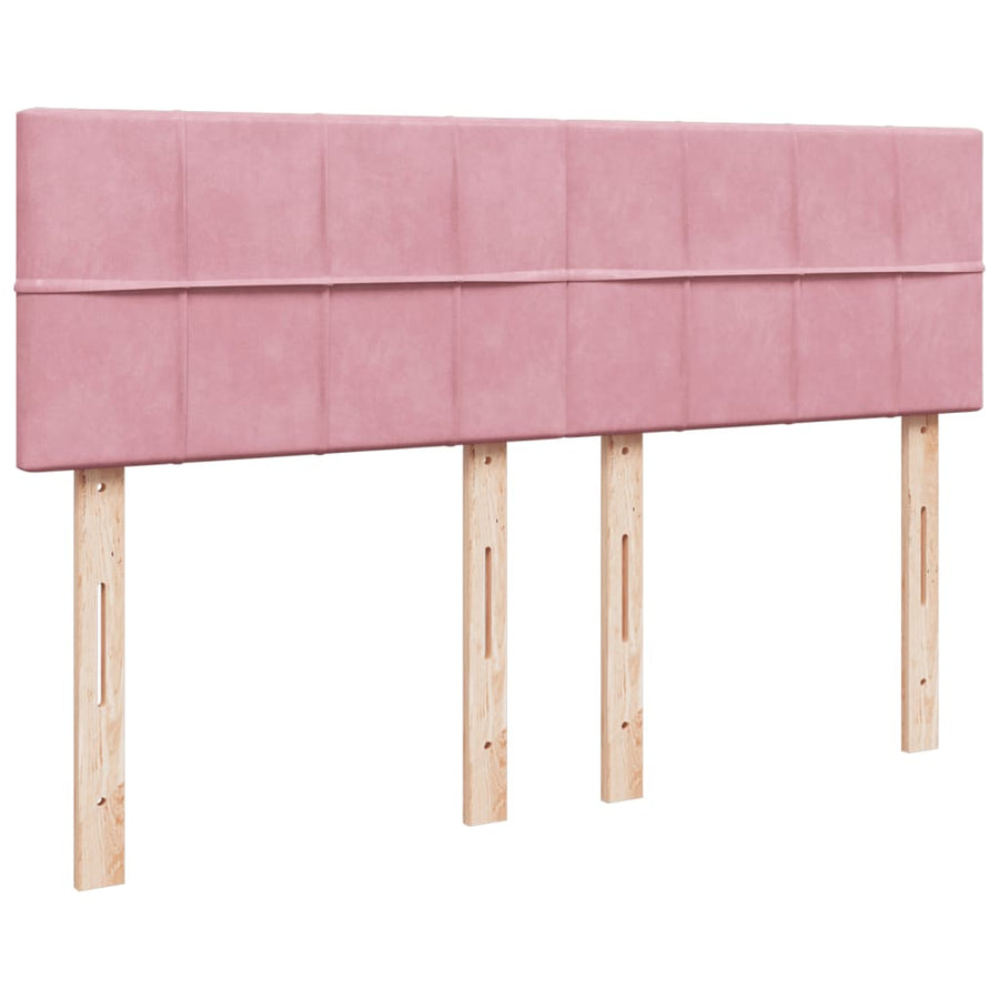 Boxspring met matras fluweel roze 140x190 cm