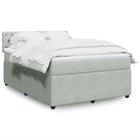 Boxspring 140x190 cm lichtgrijs fluweel met matras