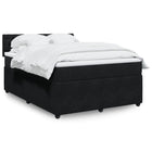 Boxspring met matras 140x190 cm zwart fluweel