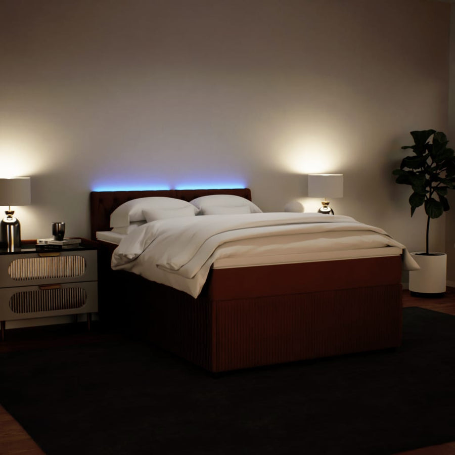 Boxspring met matras fluweel roze 140x190 cm