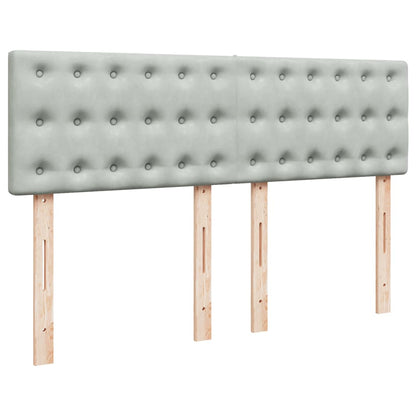 Boxspring met matras fluweel lichtgrijs 140x190 cm