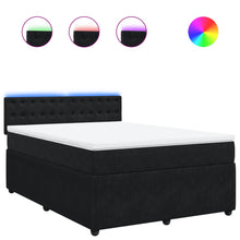Boxspring met matras fluweel zwart 140x190 cm
