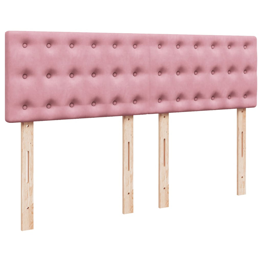 Boxspring met matras fluweel roze 140x190 cm