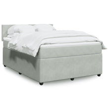 Boxspring met matras fluweel lichtgrijs 140x200 cm