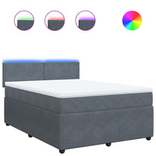 Boxspring met matras fluweel donkergrijs 140x200 cm