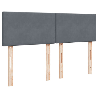 Boxspring met matras fluweel donkergrijs 140x200 cm