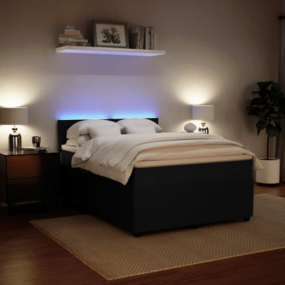 Boxspring met matras fluweel zwart 140x200 cm