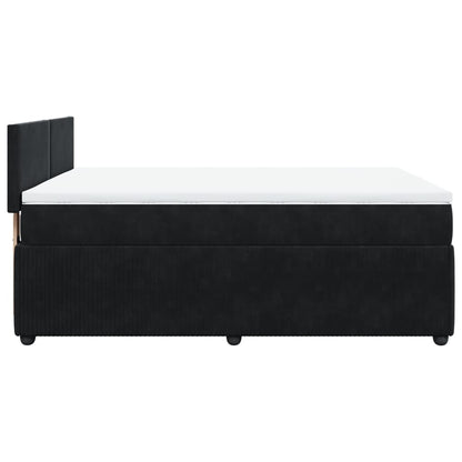 Boxspring met matras fluweel zwart 140x200 cm