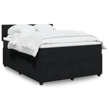 Boxspring met matras fluweel zwart 140x200 cm