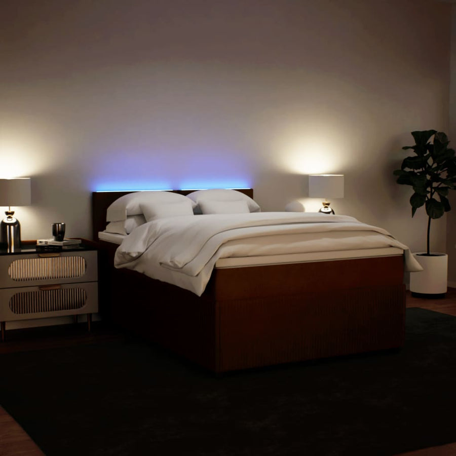 Boxspring met matras fluweel roze 140x200 cm