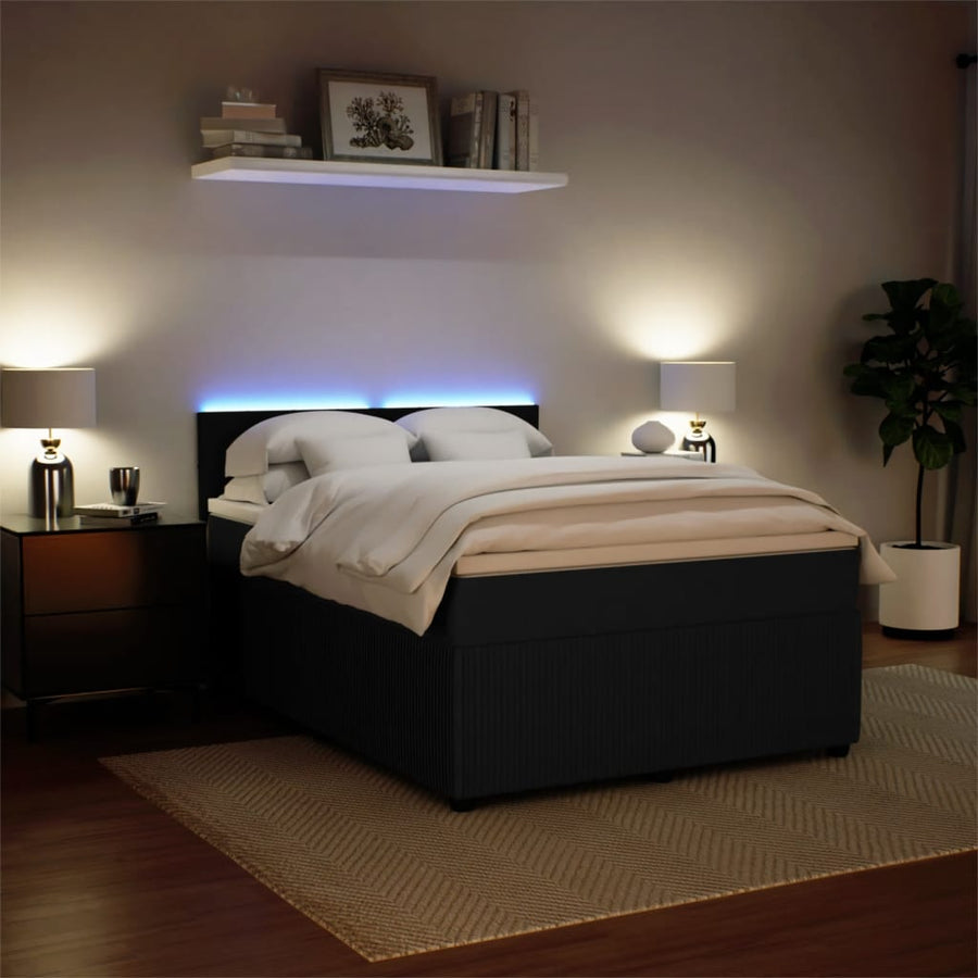 Boxspring met matras fluweel zwart 140x200 cm