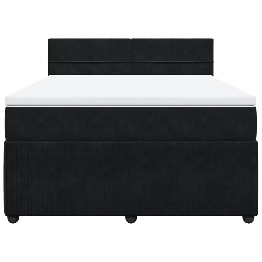 Boxspring met matras fluweel zwart 140x200 cm