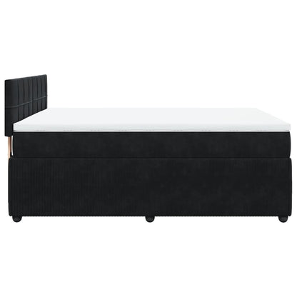 Boxspring met matras fluweel zwart 140x200 cm