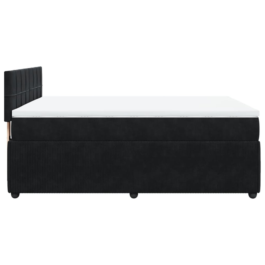 Boxspring met matras fluweel zwart 140x200 cm