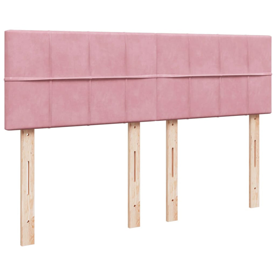 Boxspring met matras fluweel roze 140x200 cm