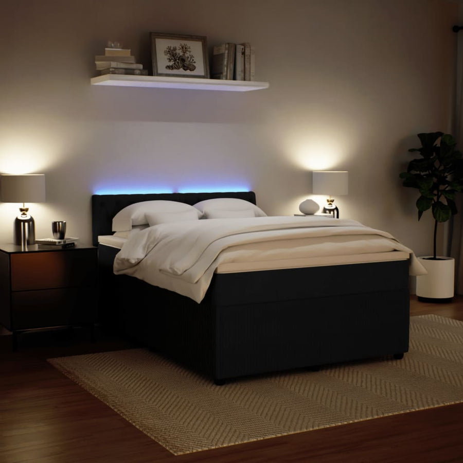 Boxspring met matras fluweel zwart 140x200 cm
