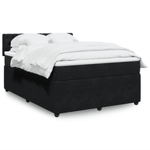 Boxspring met matras fluweel zwart 140x200 cm