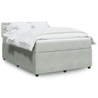 Boxspring met matras 140x200 cm lichtgrijs fluweel