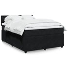 Boxspring met matras 140x200 cm zwart fluweel