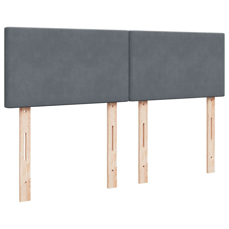 Boxspring met matras fluweel donkergrijs 160x200 cm