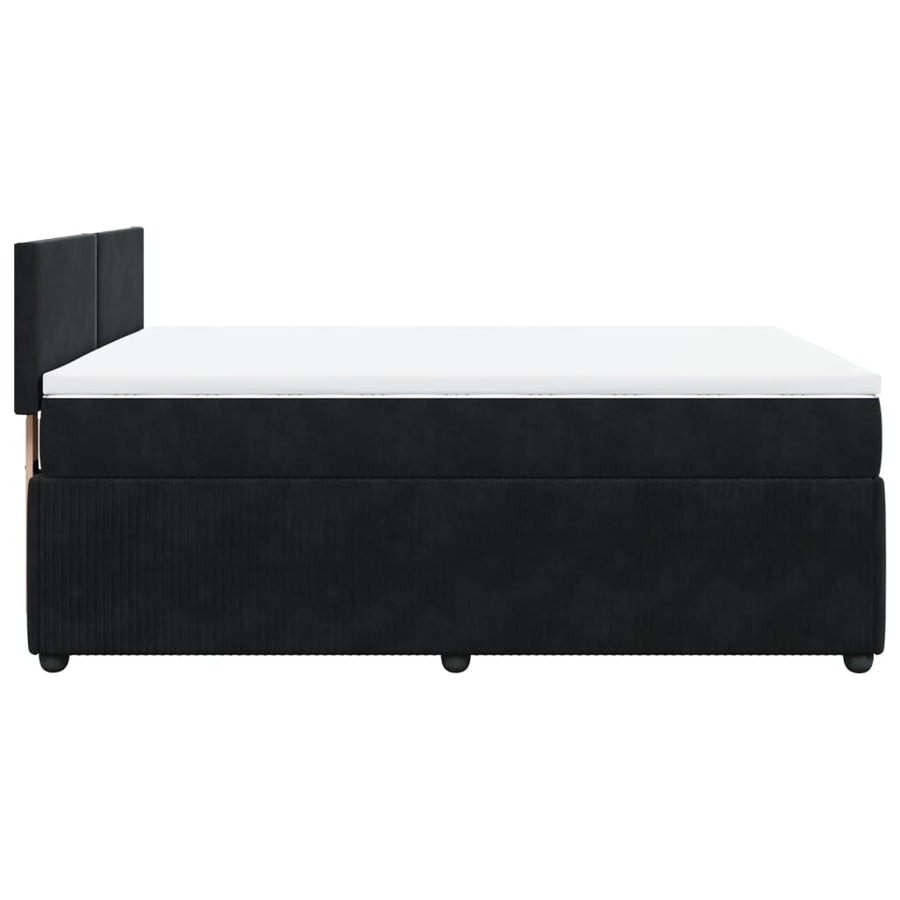 Boxspring met matras fluweel zwart 160x200 cm