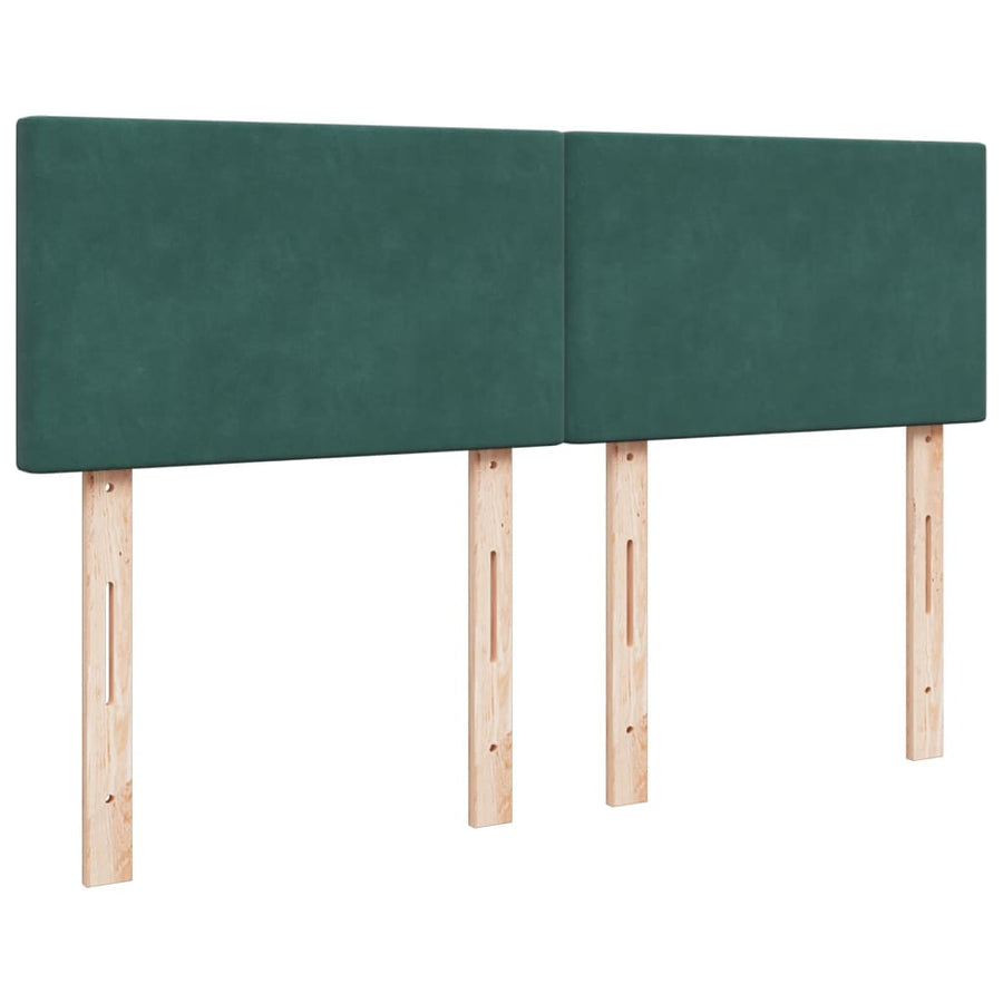 Boxspring met matras fluweel donkergroen 160x200 cm