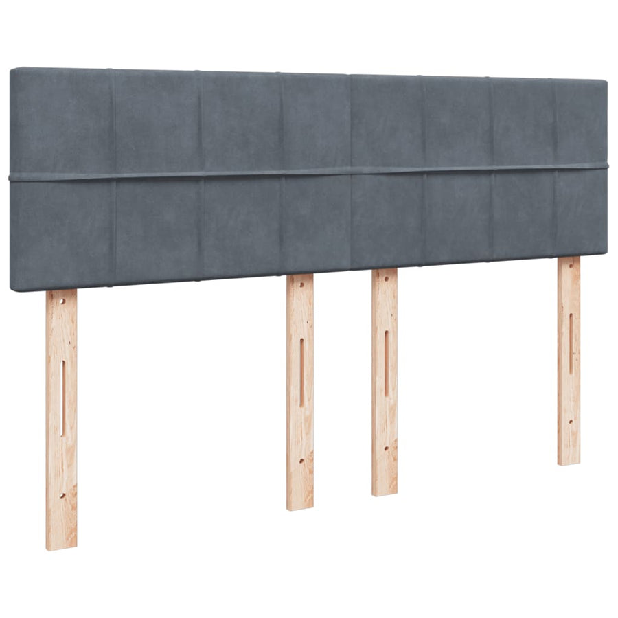 Boxspring met matras fluweel donkergrijs 160x200 cm