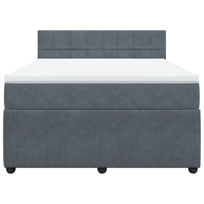 Boxspring met matras fluweel donkergrijs 160x200 cm