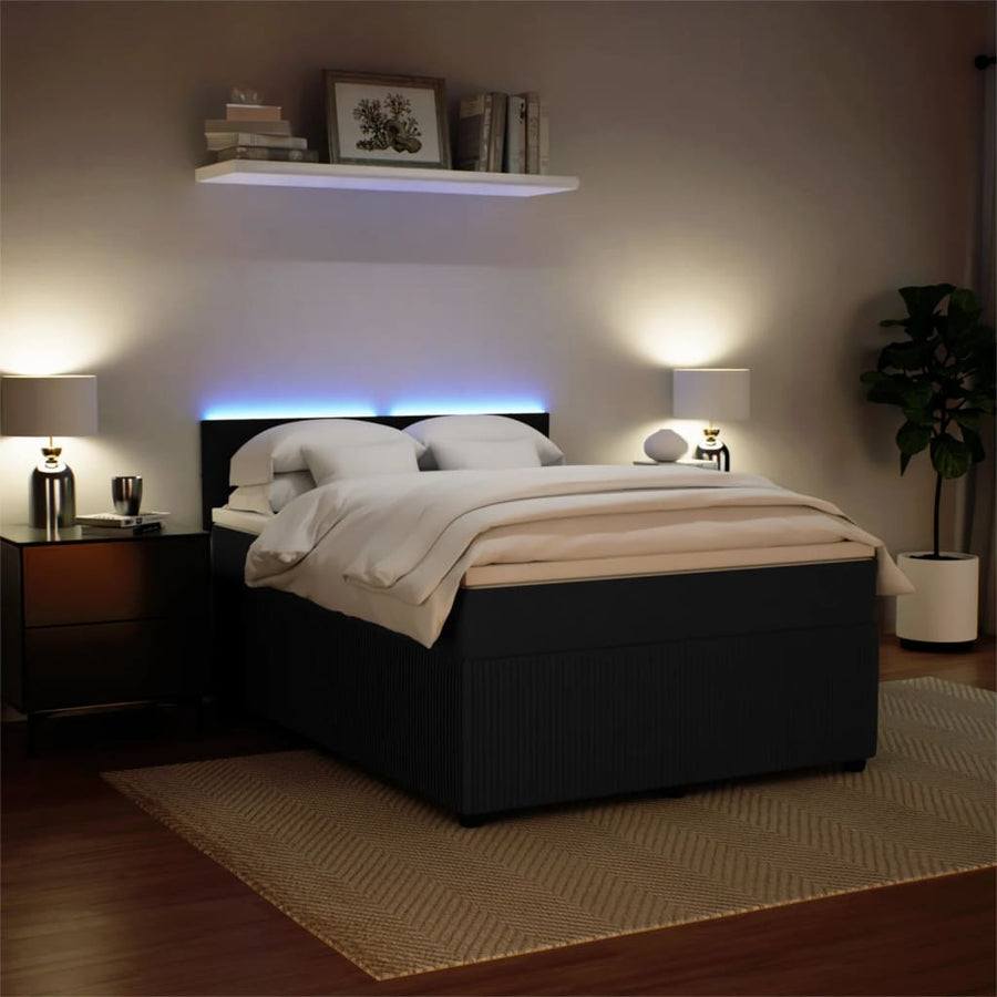 Boxspring met matras fluweel zwart 160x200 cm