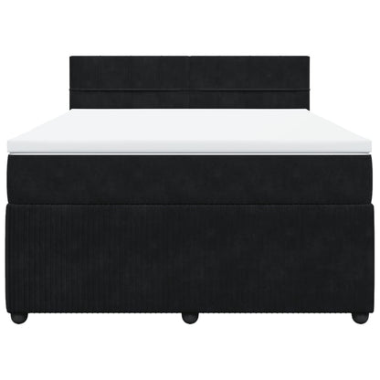 Boxspring met matras fluweel zwart 160x200 cm