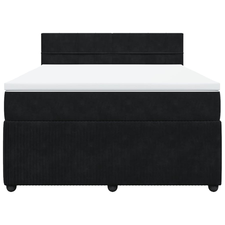 Boxspring met matras fluweel zwart 160x200 cm