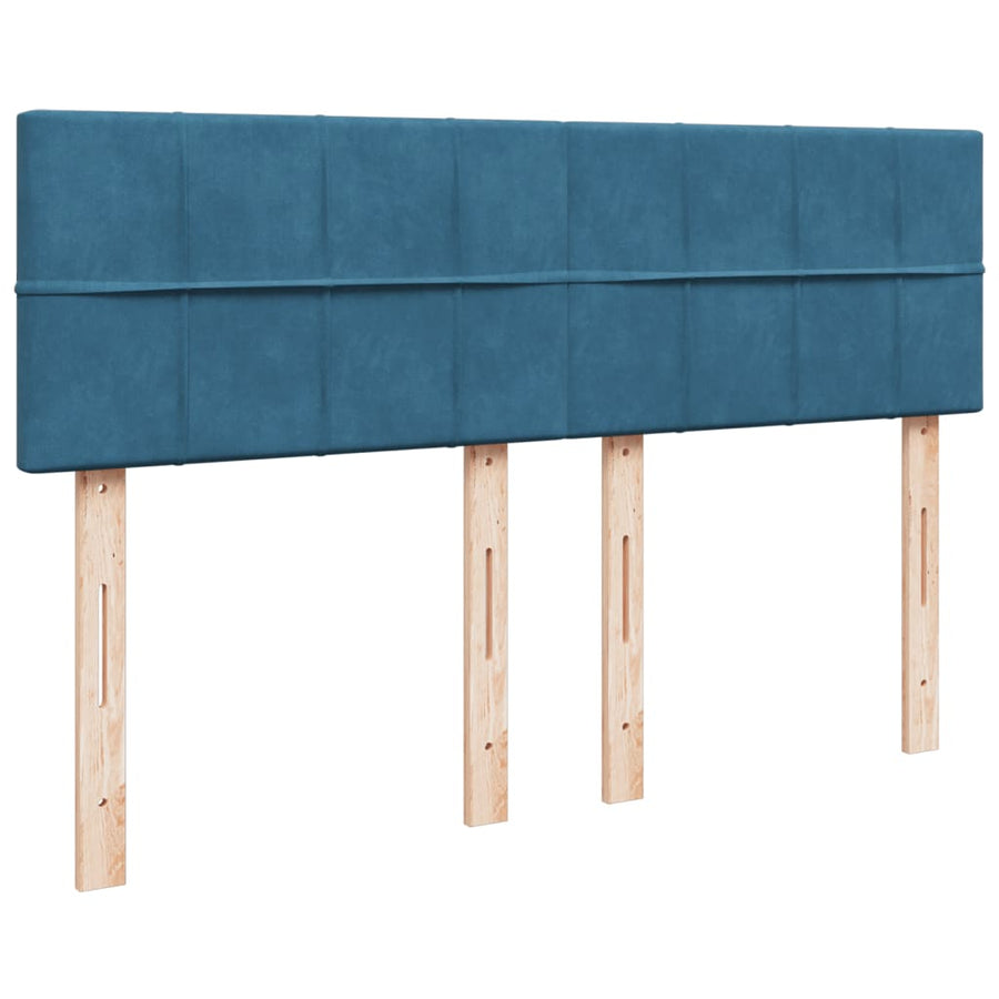 Boxspring met matras fluweel blauw 160x200 cm
