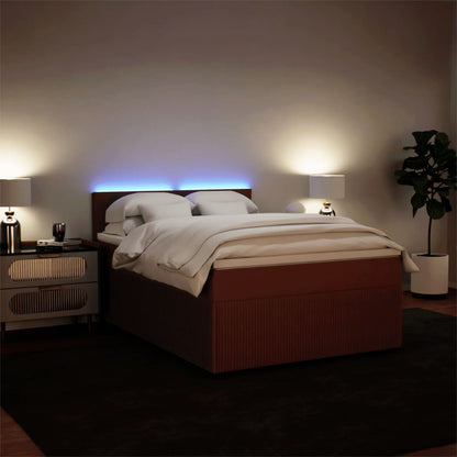 Boxspring met matras fluweel roze 160x200 cm
