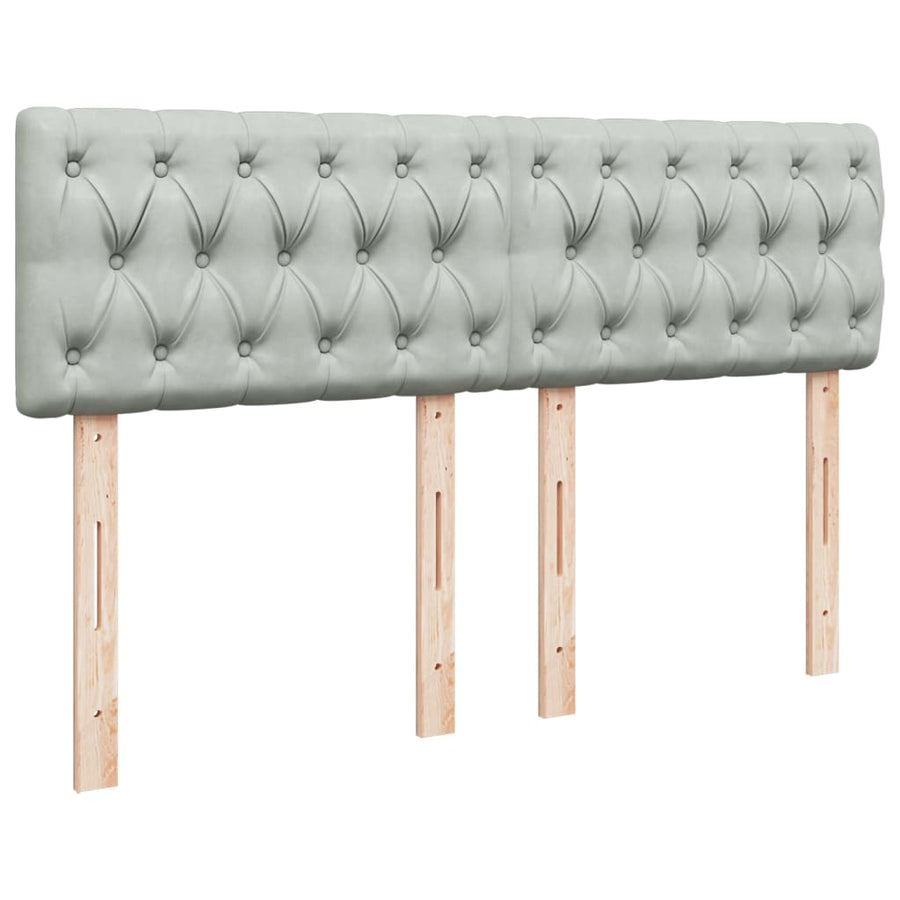 Boxspring met matras fluweel lichtgrijs 160x200 cm