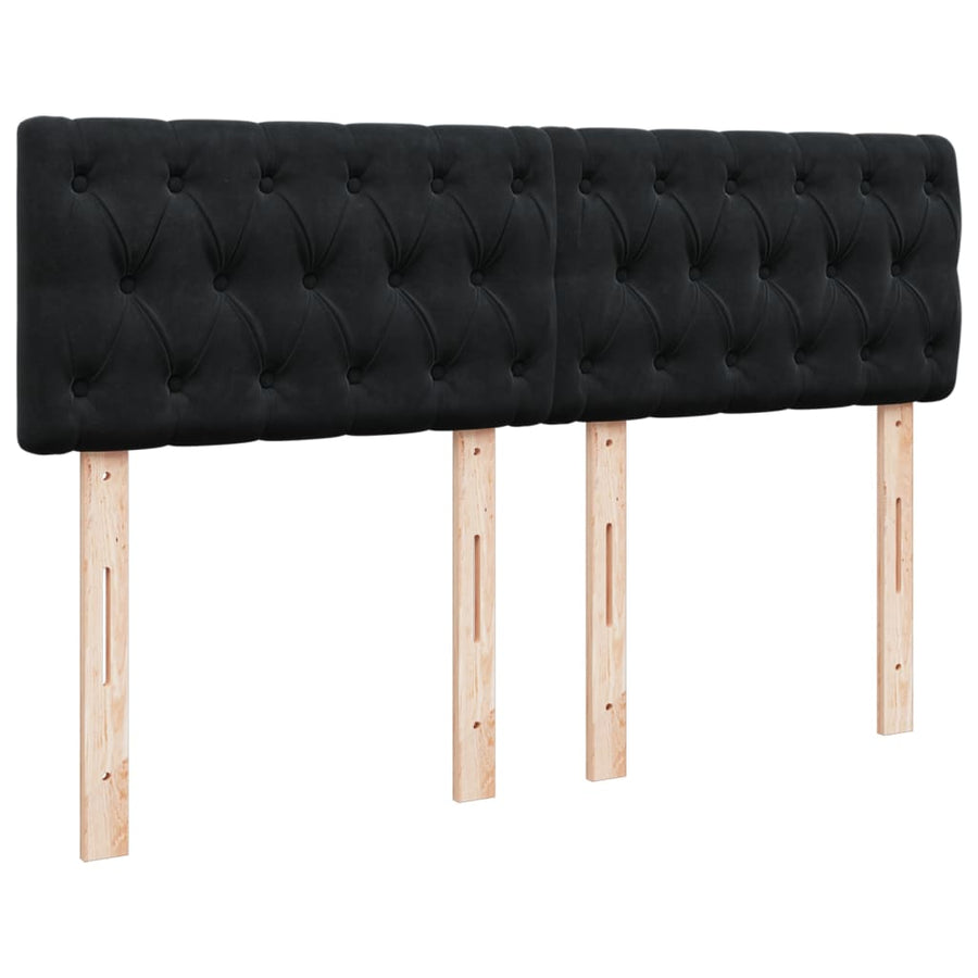 Boxspring met matras fluweel zwart 160x200 cm