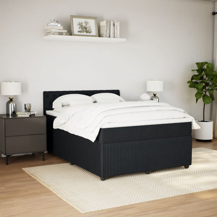 Boxspring met matras fluweel zwart 160x200 cm