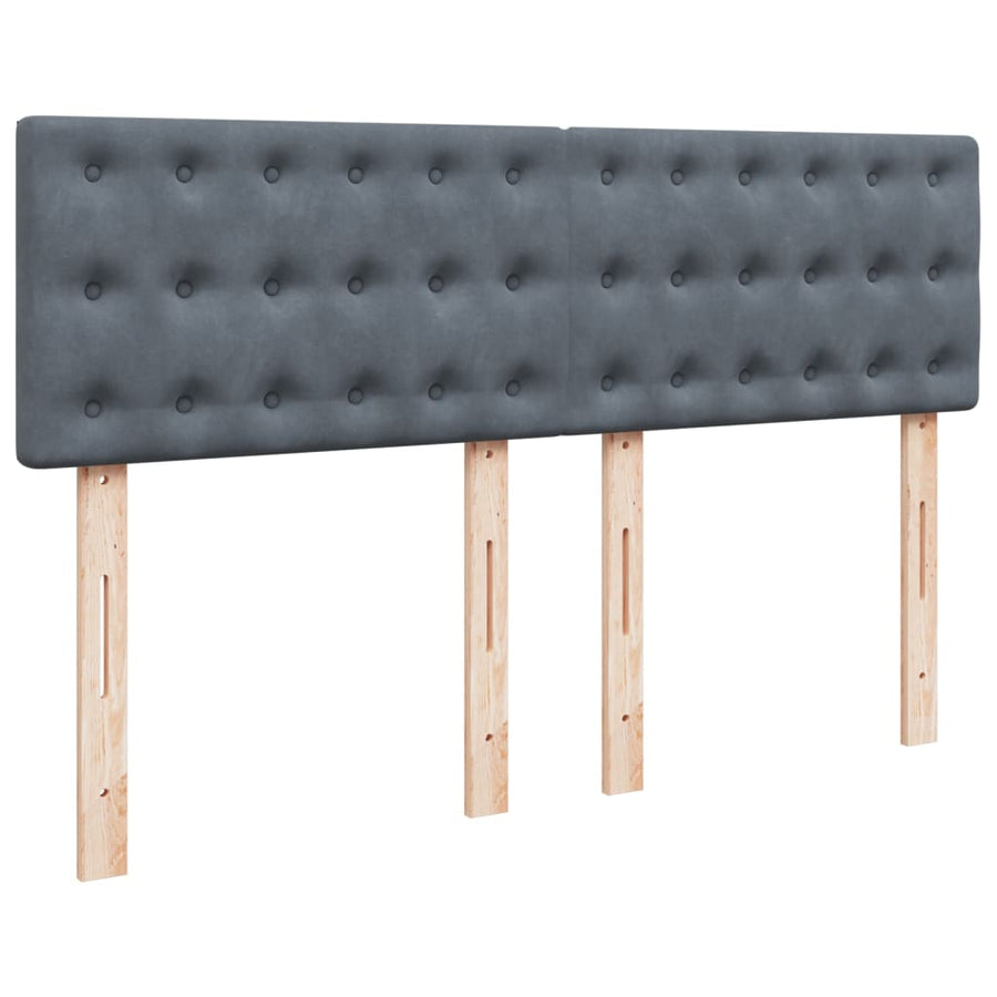 Boxspring met matras fluweel donkergrijs 160x200 cm