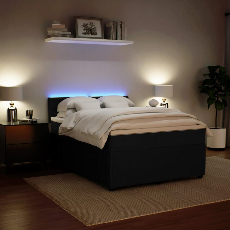 Boxspring met matras fluweel zwart 160x200 cm