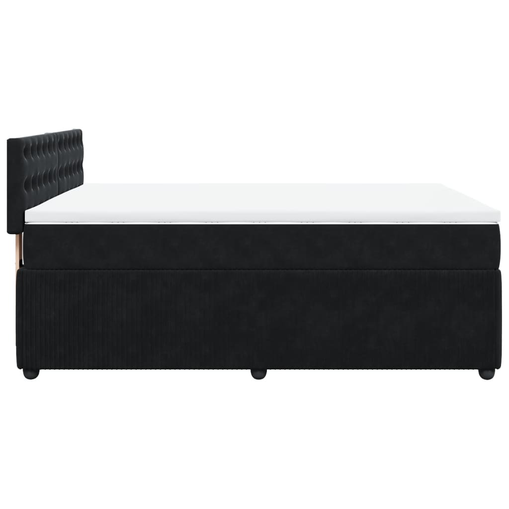 Boxspring met matras fluweel zwart 160x200 cm