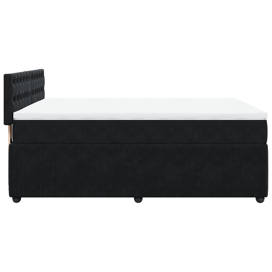 Boxspring met matras fluweel zwart 160x200 cm
