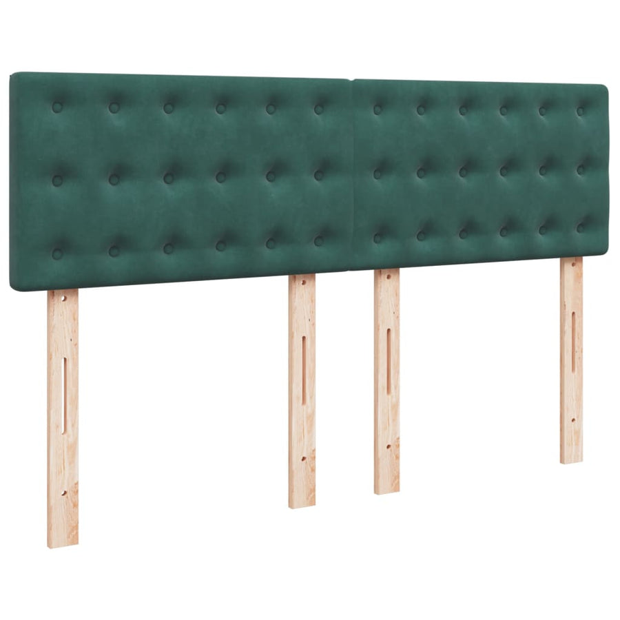 Boxspring met matras fluweel donkergroen 160x200 cm