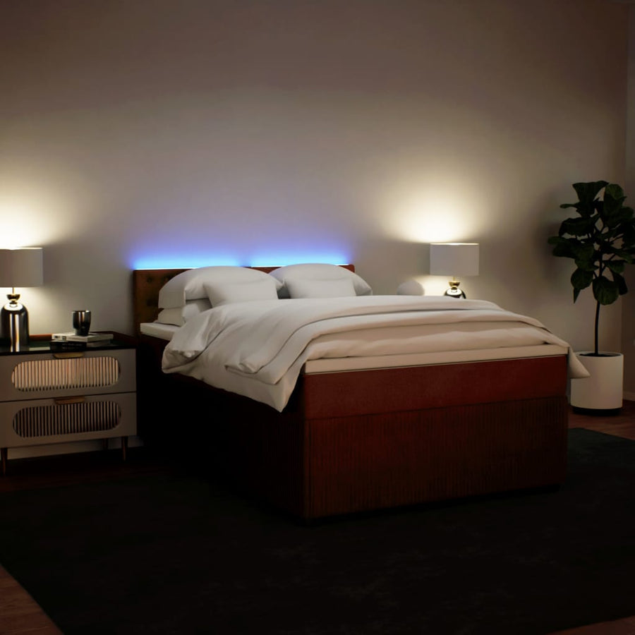 Boxspring met matras fluweel roze 160x200 cm
